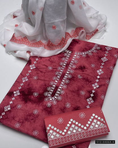 3 PC Unstitched Cotton Lawn Dress