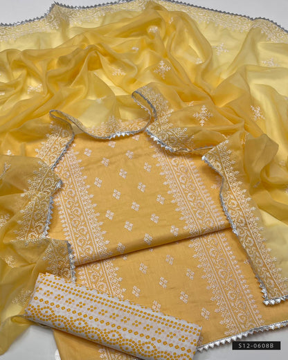 3 PC Unstitched Cotton Lawn Dress Collection