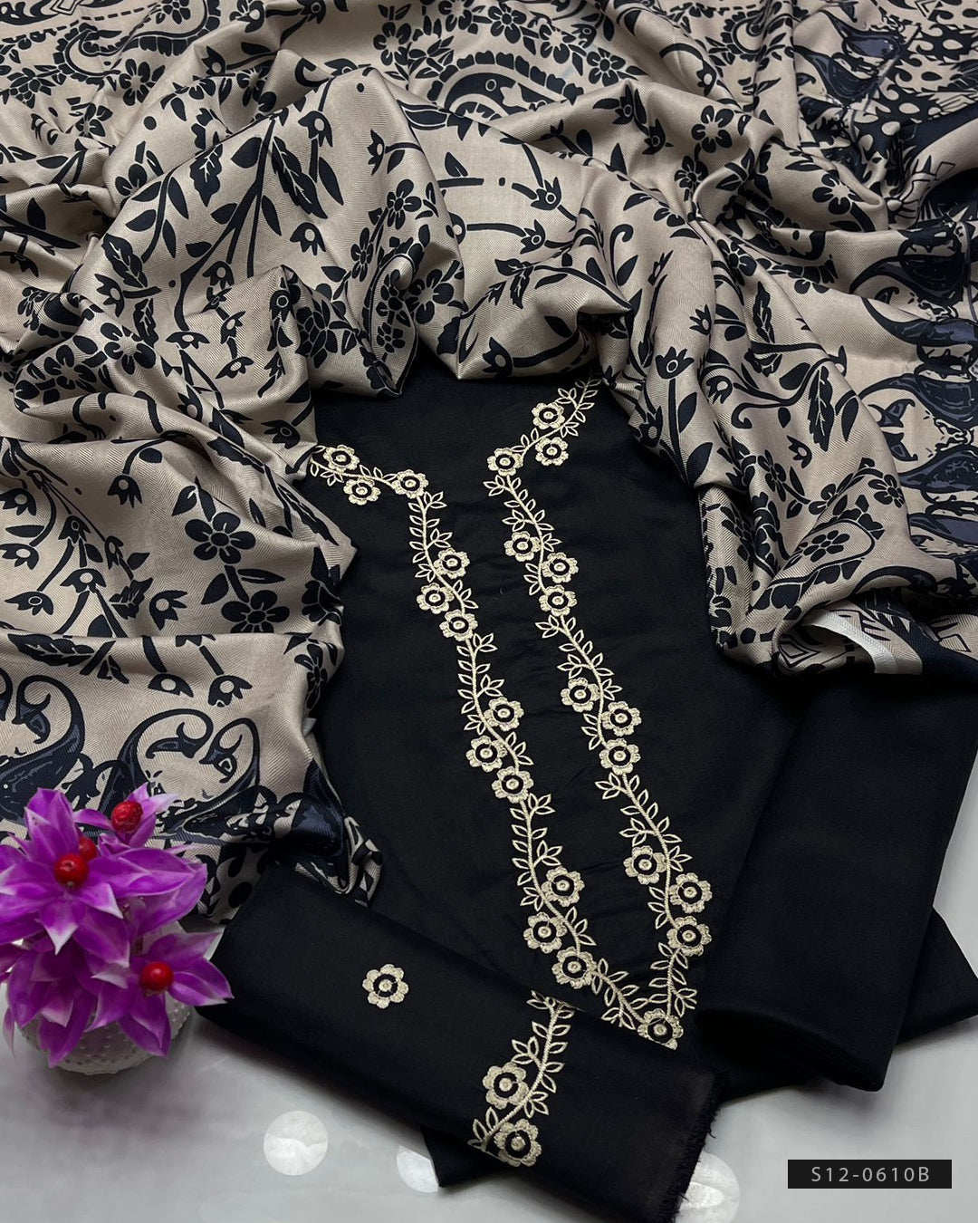 3 PC Unstitched Dhanak Dress Collection