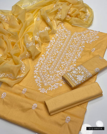 3 PC Unstitched Cotton Lawn Dress