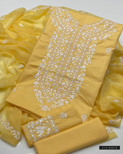 3 PC Unstitched Cotton Lawn Dress