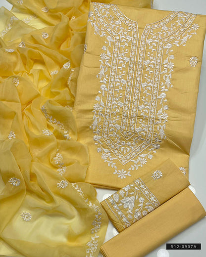 3 PC Unstitched Cotton Lawn Dress