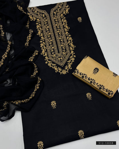 3 PC Unstitched Cotton Lawn Dress