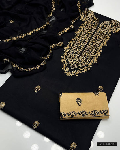 3 PC Unstitched Cotton Lawn Dress