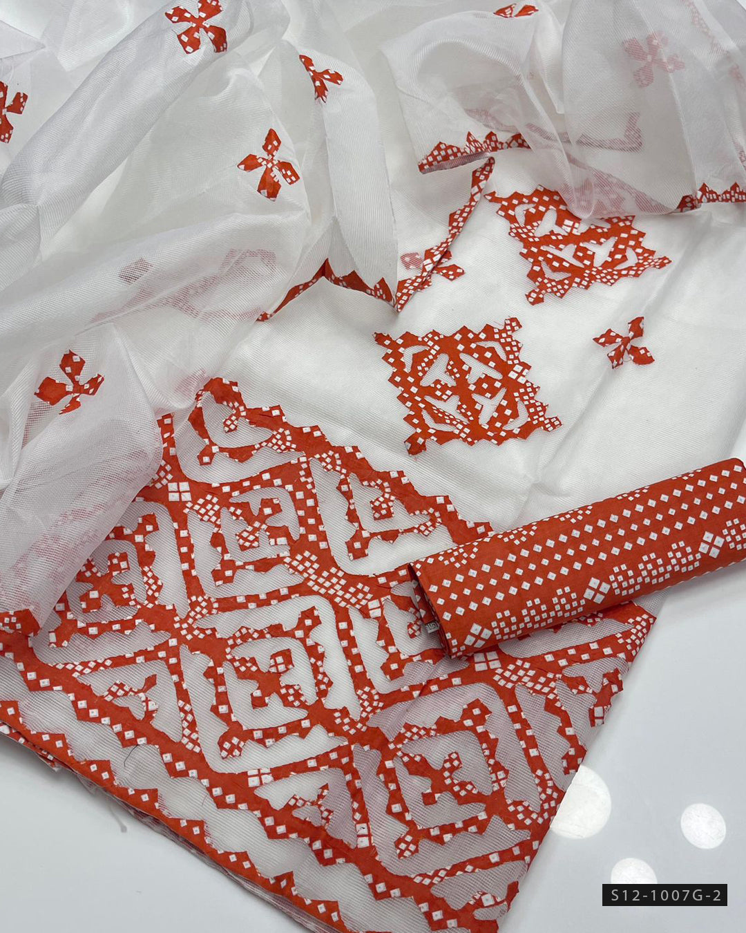 3 PC Khadi Net Applique Work Dress