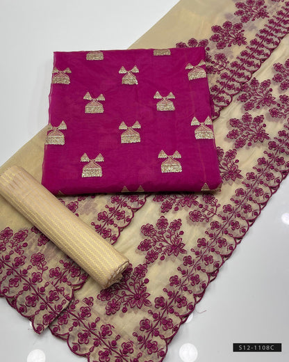 3 PC Unstitched Fancy Dress Collection