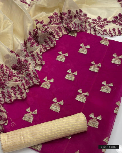 3 PC Unstitched Fancy Dress Collection