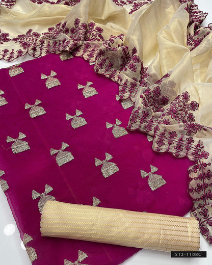 3 PC Unstitched Fancy Dress Collection