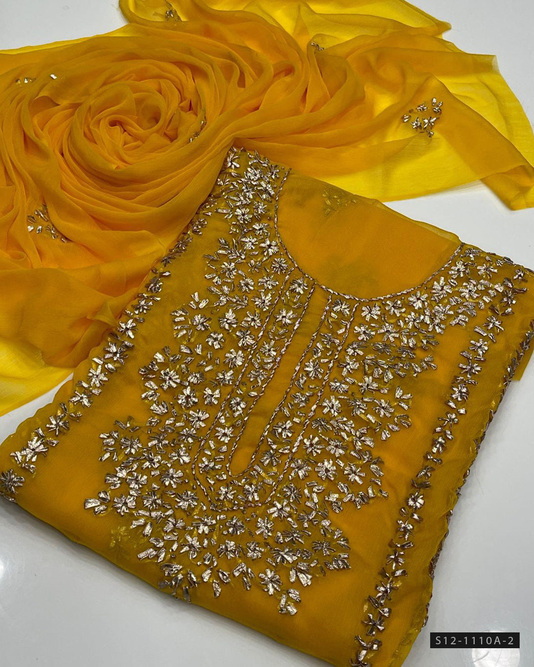 Handmade 2 PC Unstitched Chiffon Dress Collection
