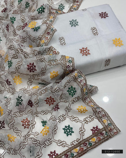 2 PC Unstitched Khadi Net Dress
