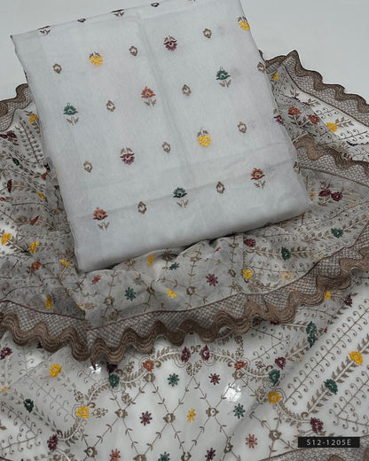 2 PC Unstitched Khadi Net Dress