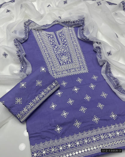 3 PC Unstitched Lawn Dress