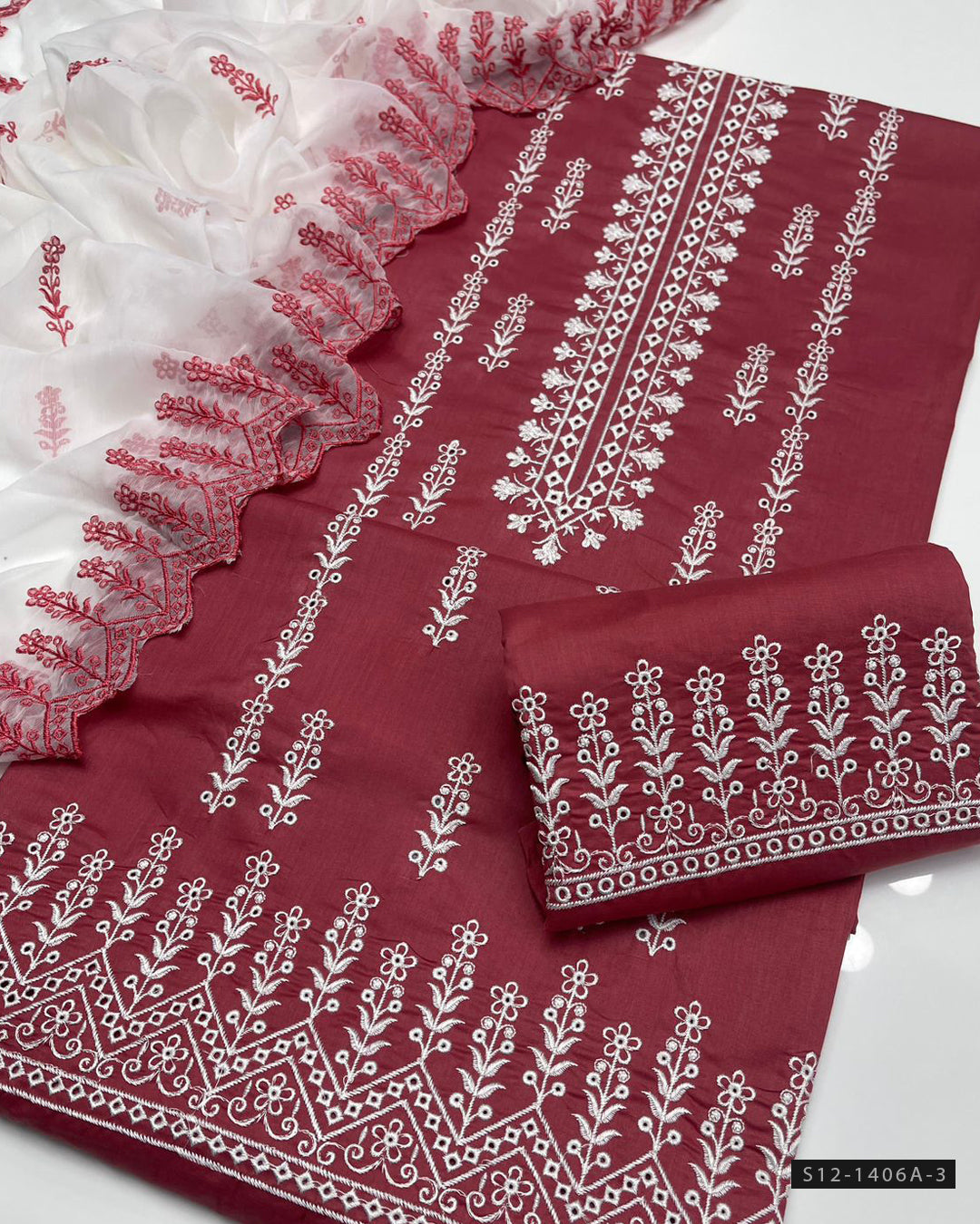 3 PC Unstitched Cotton Lawn Dress Collection