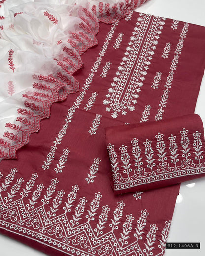 3 PC Unstitched Cotton Lawn Dress Collection
