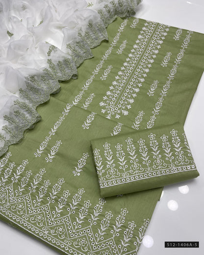 3 PC Unstitched Cotton Lawn Dress Collection