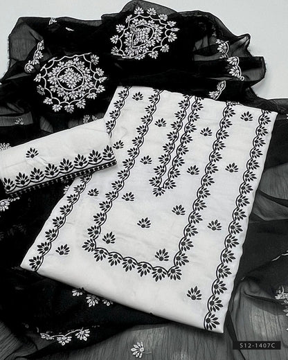 3 PC Unstitched Cotton Lawn Dress