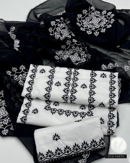 3 PC Unstitched Cotton Lawn Dress