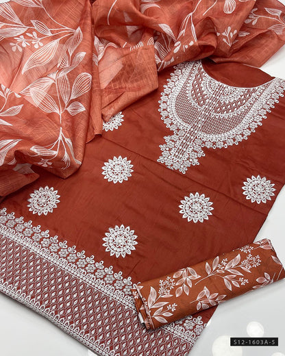 3 PC Unstitched Cotton Lawn Dress Cololection