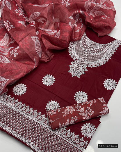 3 PC Unstitched Cotton Lawn Dress Cololection