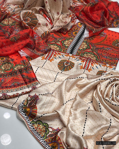 3 PC Unstitched Shamoze Silk Dress Collection