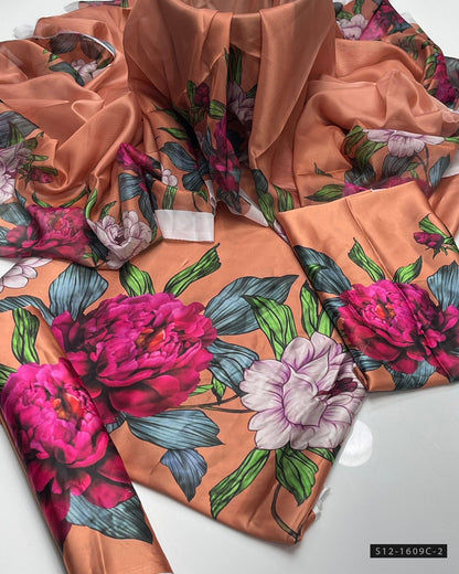 3 PC Unstitched Shamoze Silk Dress Collection