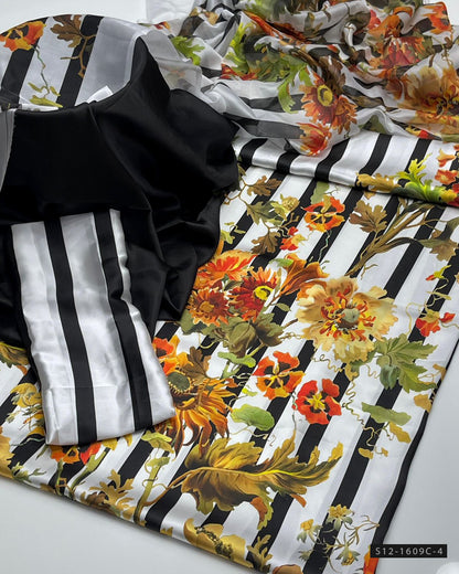 3 PC Unstitched Shamoze Silk Dress Collection