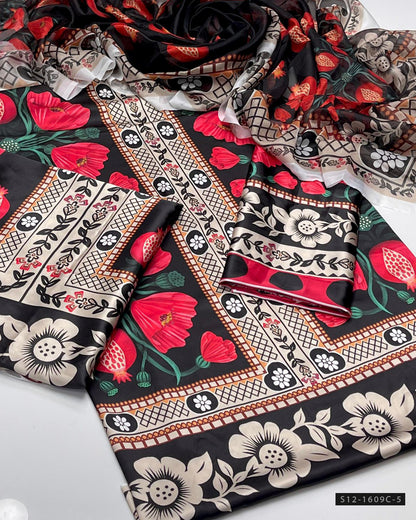 3 PC Unstitched Shamoze Silk Dress Collection