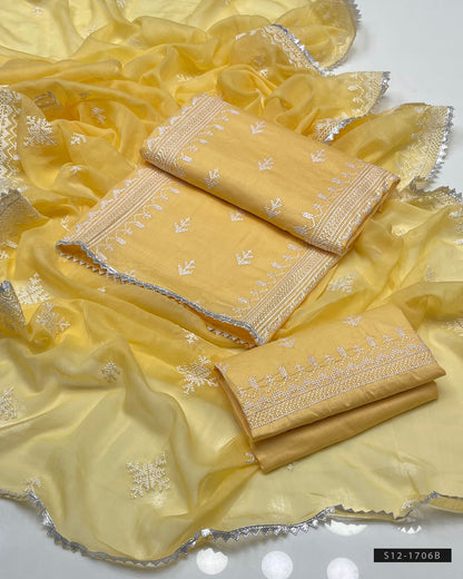 3 PC Unstitched Cotton Lawn Dress