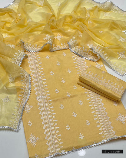 3 PC Unstitched Cotton Lawn Dress