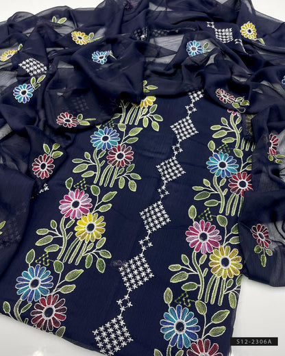 2 PC Unstitched Crinkle Chiffon Dress Collection