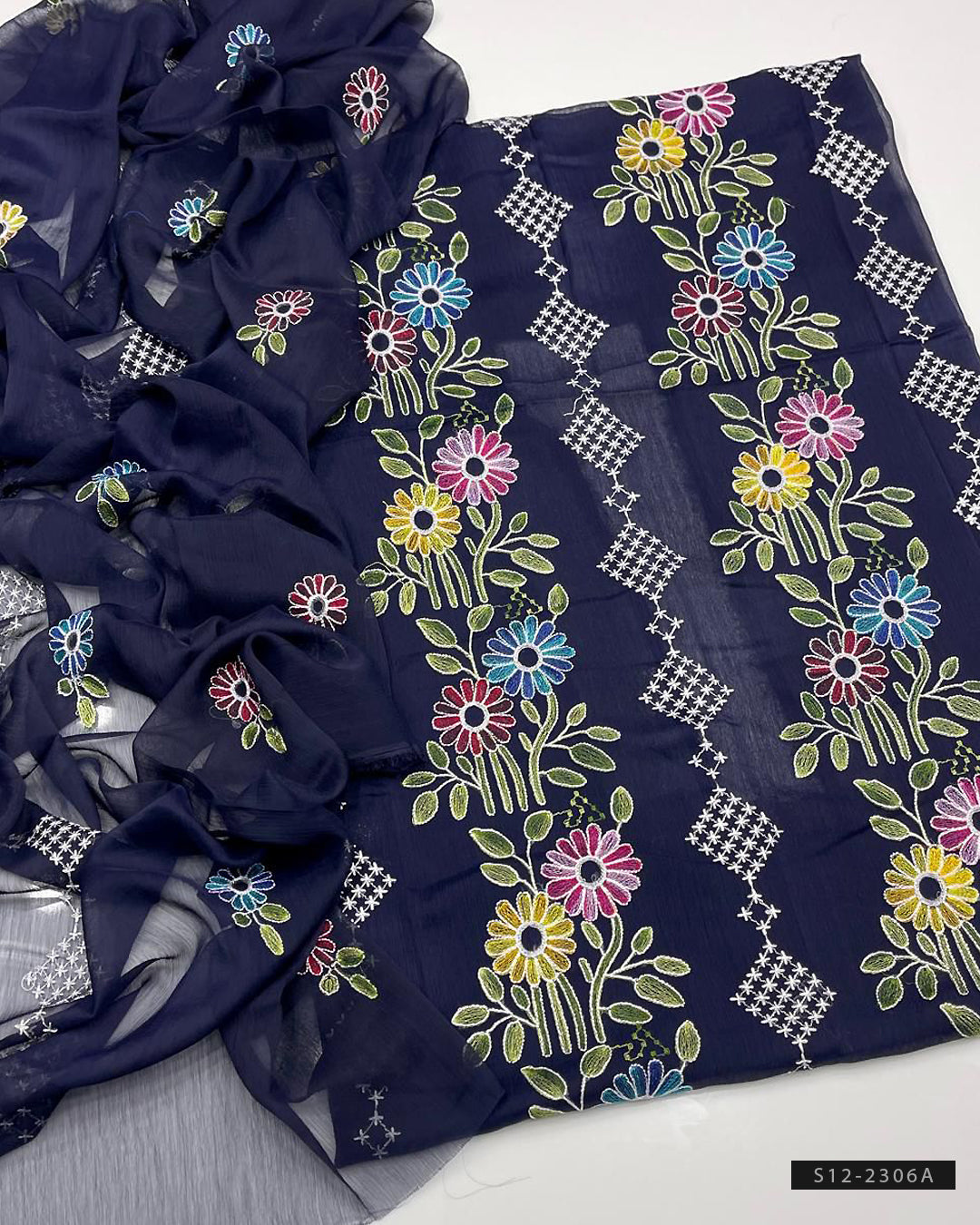 2 PC Unstitched Crinkle Chiffon Dress Collection