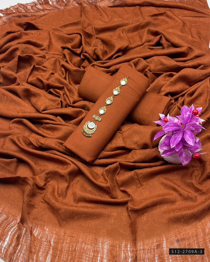 3 PC Unstitched Dhanak Marina Dress