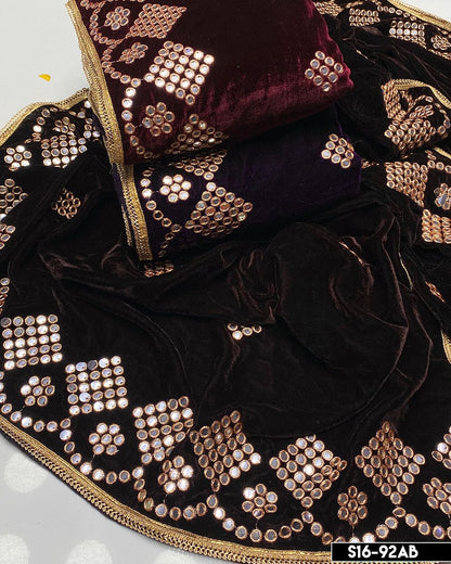 Velvet Embroidered 9mm Shawls - S16