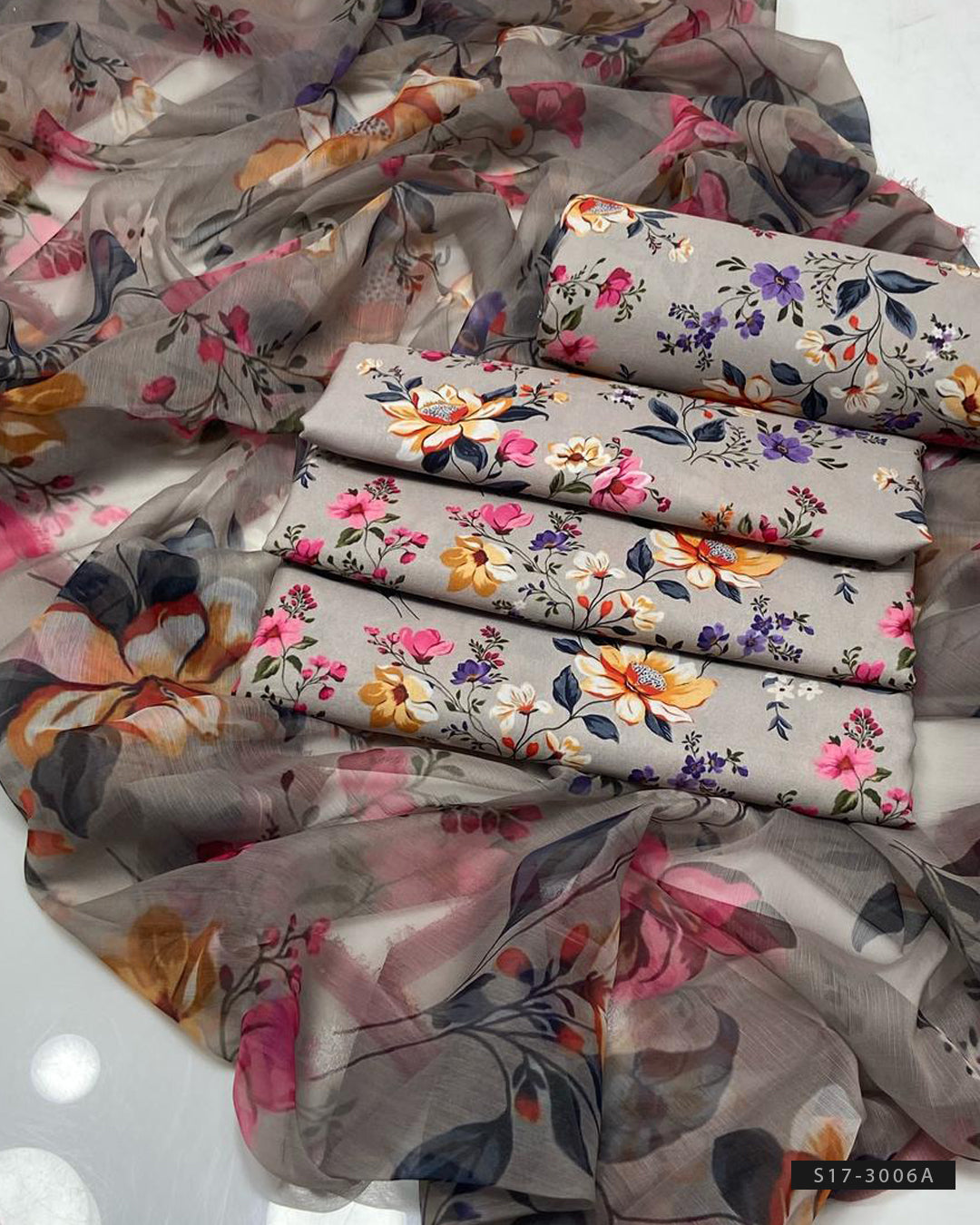 3 PC Unstitched Swiss Lawn Dress Collection