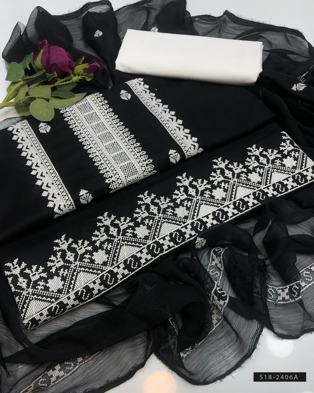 3 PC Unstitched Cotton Dress Collection