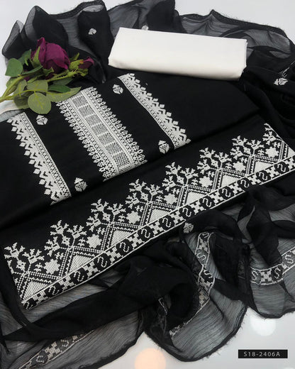 3 PC Unstitched Cotton Dress Collection