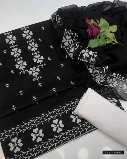 3 PC Unstitched Cotton Dress Collection