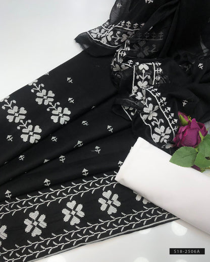 3 PC Unstitched Cotton Dress Collection