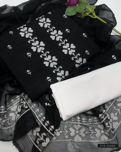 3 PC Unstitched Cotton Dress Collection