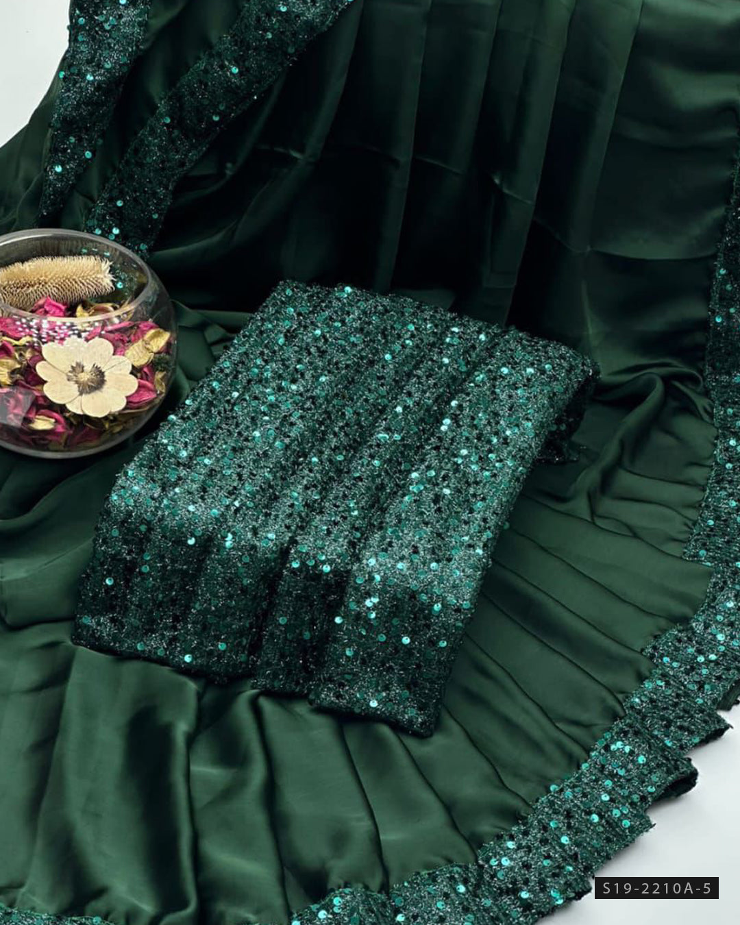 Unstitched Shamoze Silk Sequin Saree