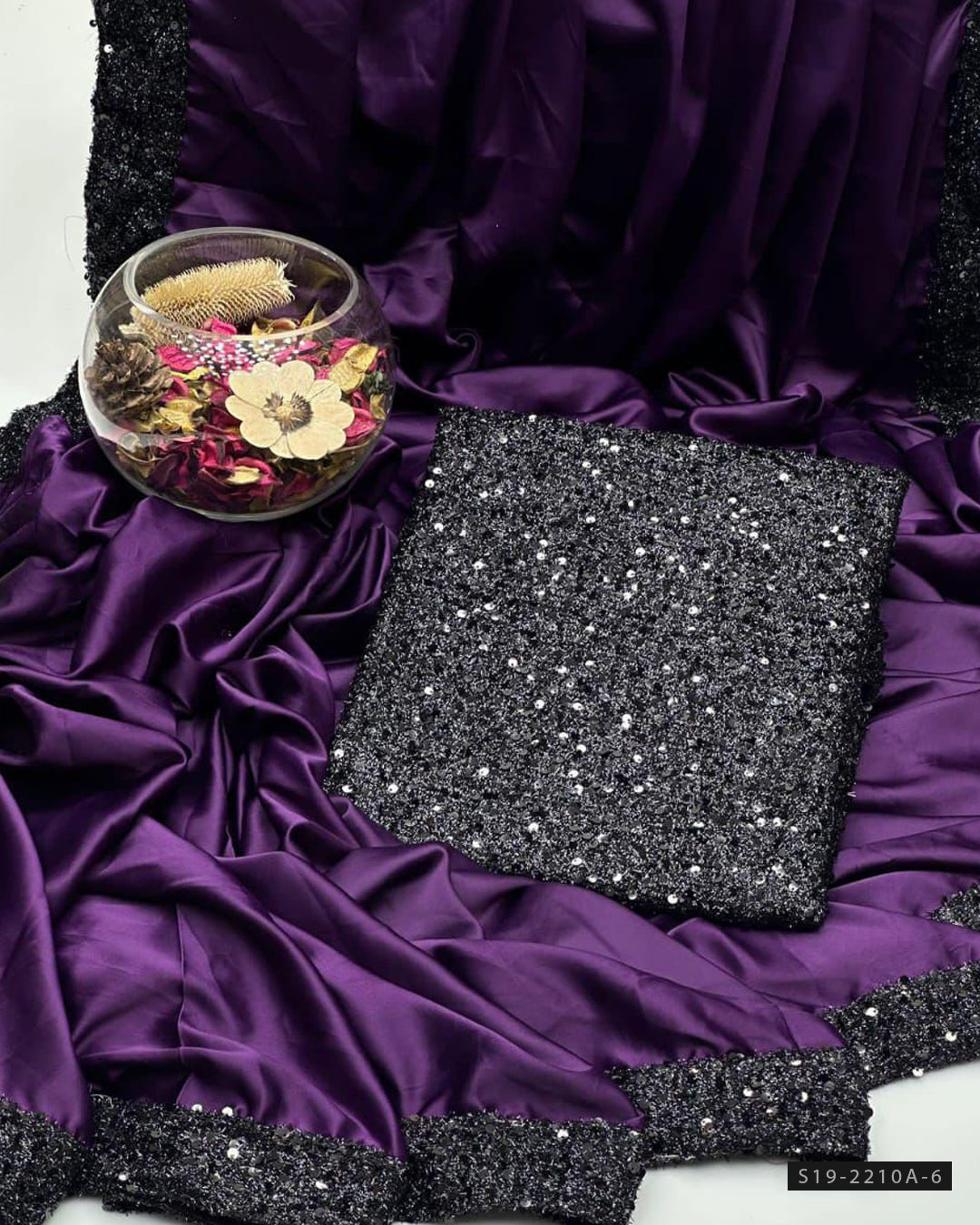 Unstitched Shamoze Silk Sequin Saree