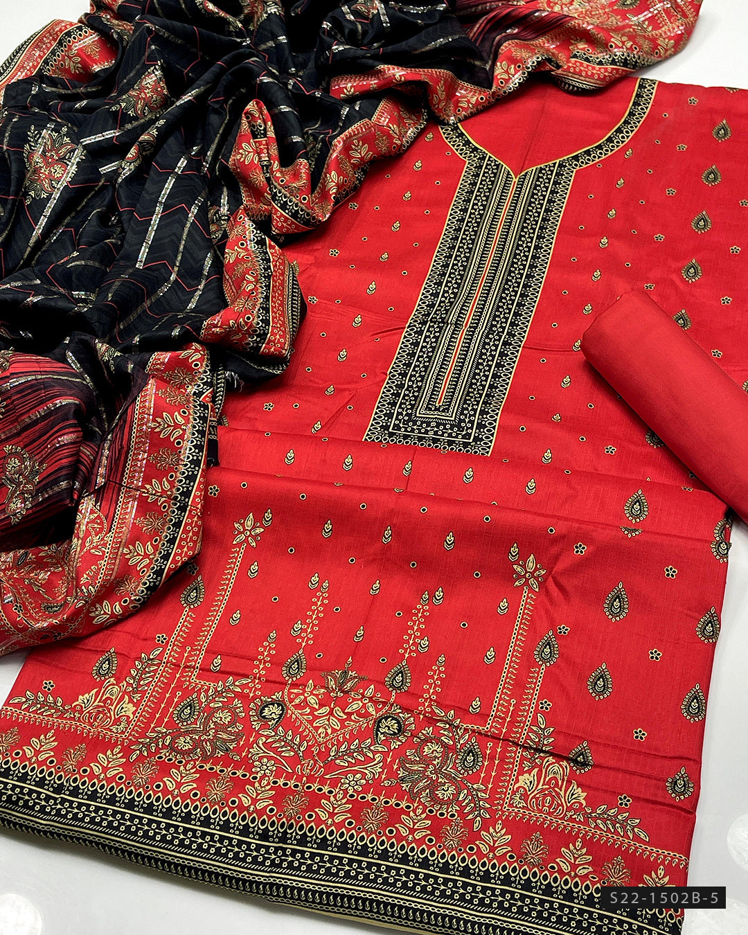 3 PC Unstitched Print Linen Dress Collection