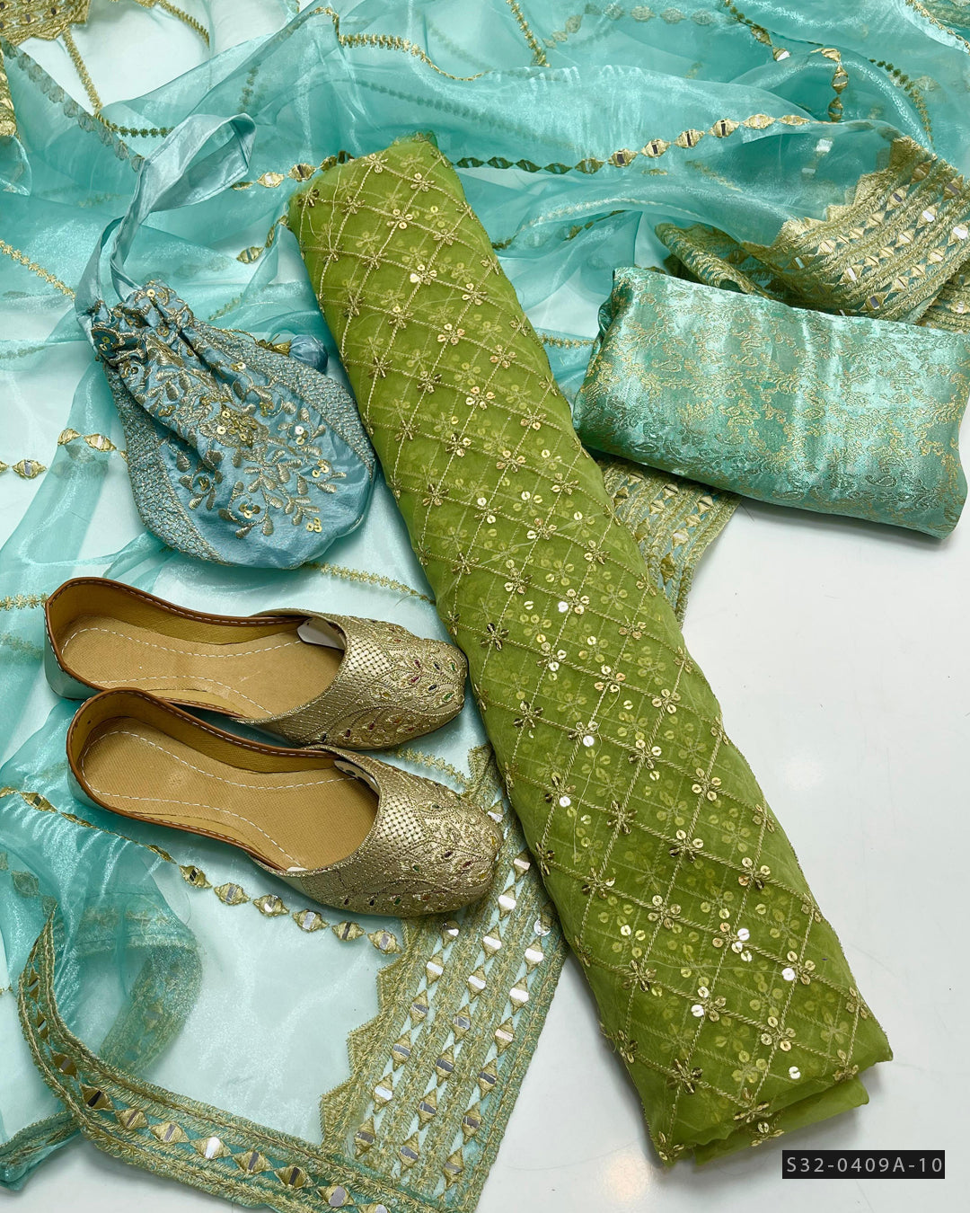 3 PC Unstitched Party Wear Dress Collection