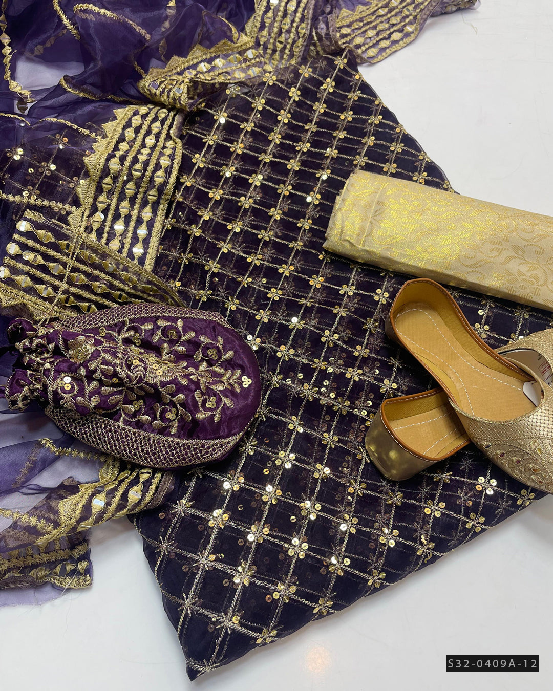 3 PC Unstitched Party Wear Dress Collection