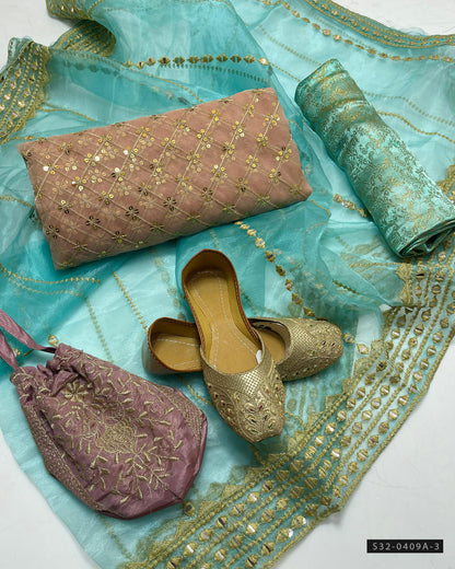 3 PC Unstitched Party Wear Dress Collection