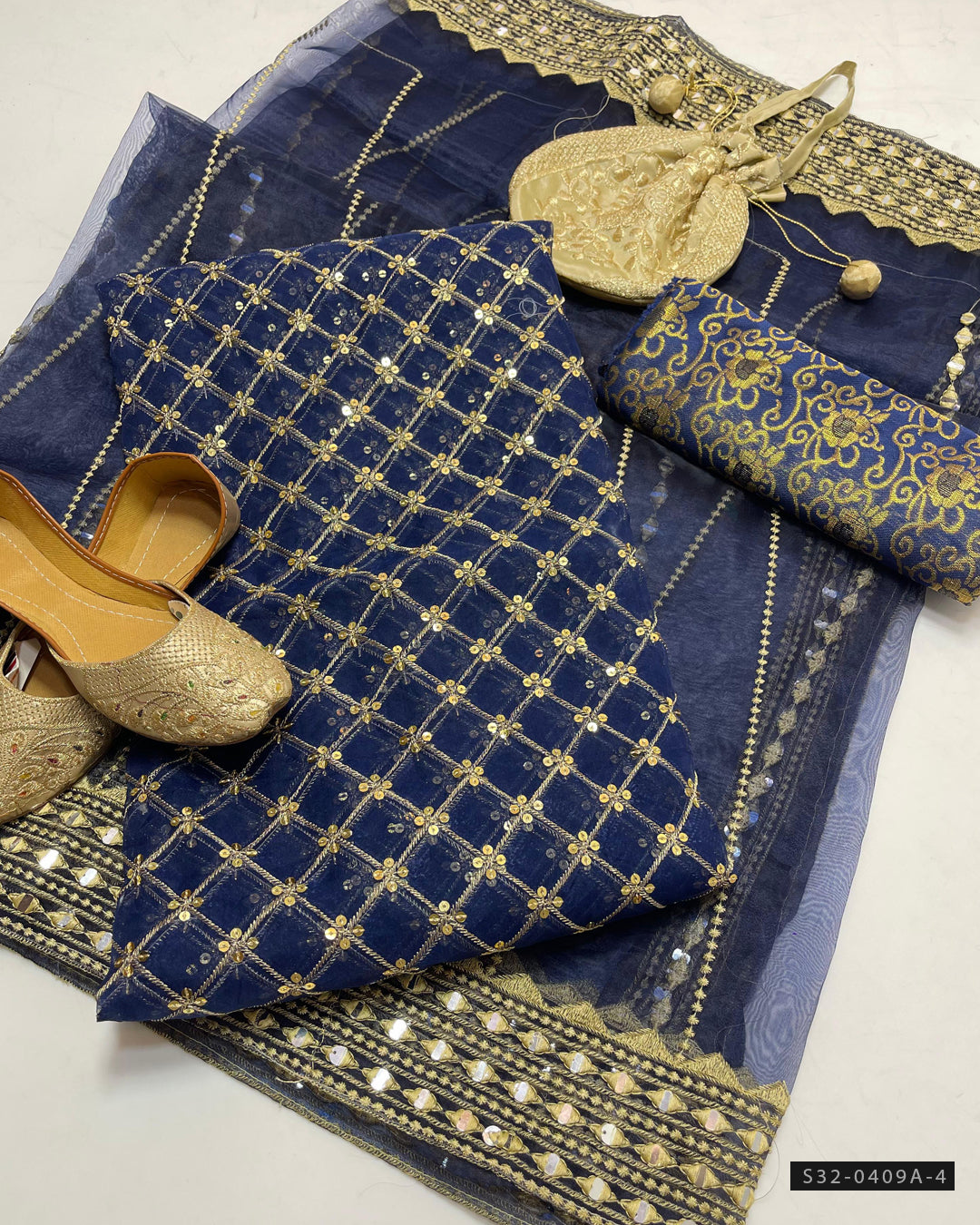 3 PC Unstitched Party Wear Dress Collection