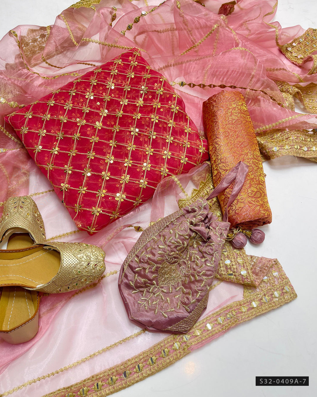 3 PC Unstitched Party Wear Dress Collection