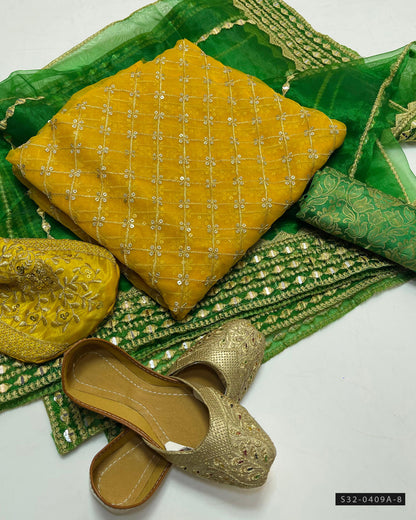 3 PC Unstitched Party Wear Dress Collection