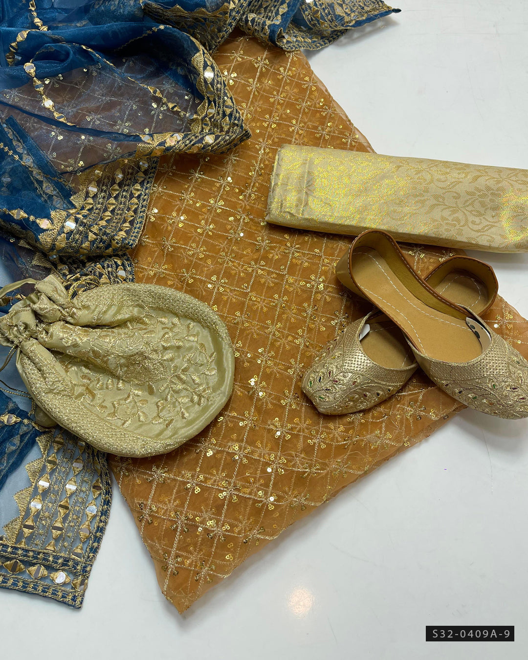 3 PC Unstitched Party Wear Dress Collection