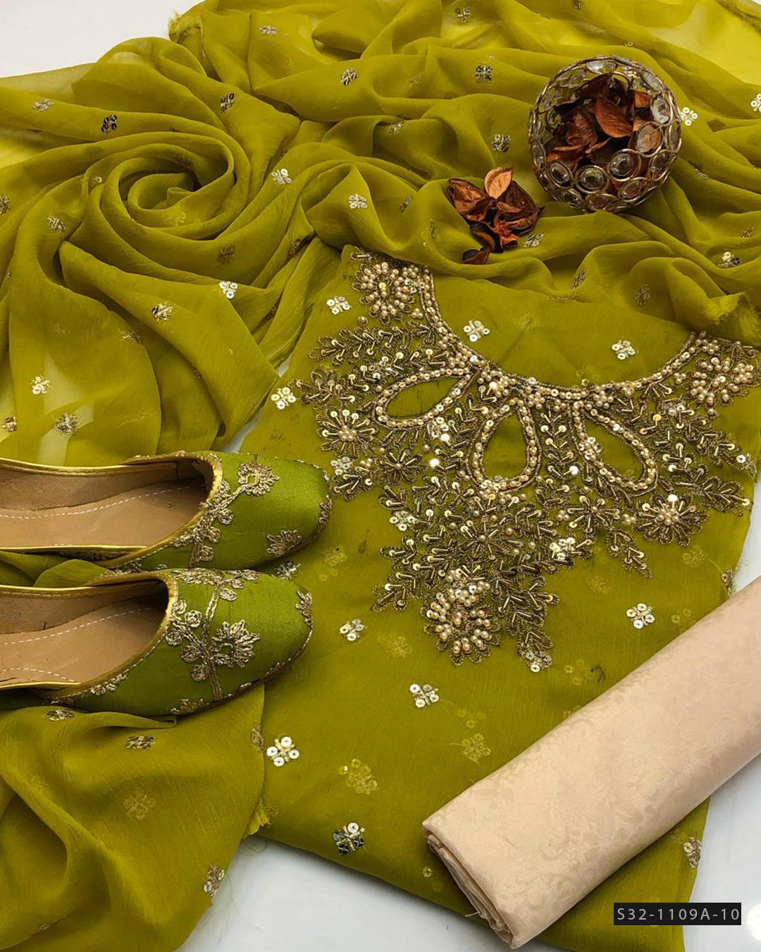 Handmade 3 PC Unstitched Formal Wear Dress Collection